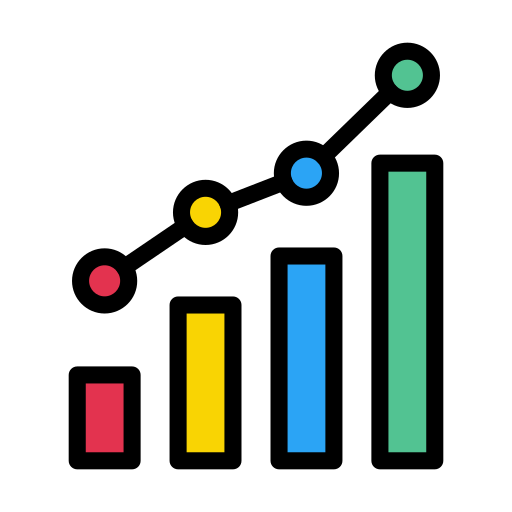 graph Vector Stall Lineal Color icon