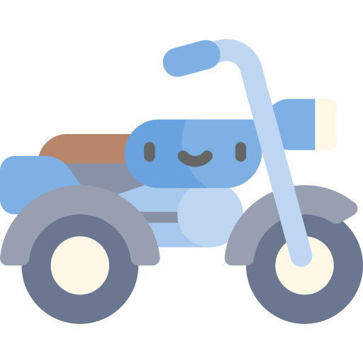 motocicleta Kawaii Flat icono
