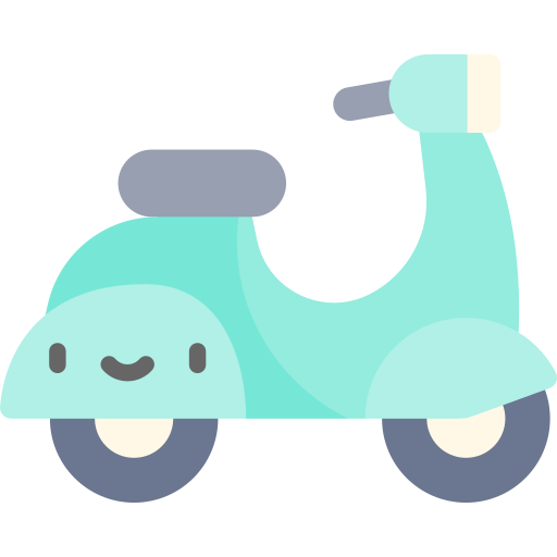 scooter Kawaii Flat Icône
