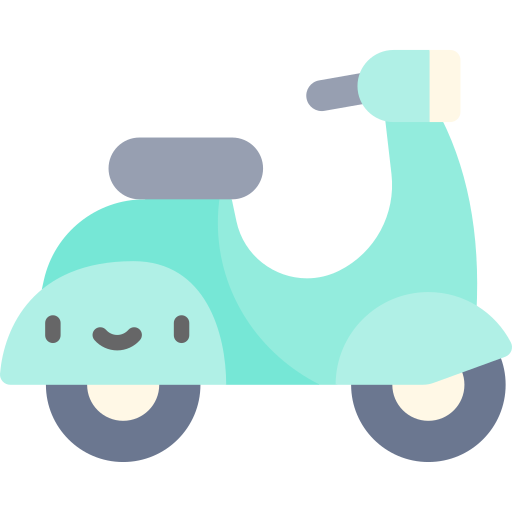 scooter Kawaii Flat icoon