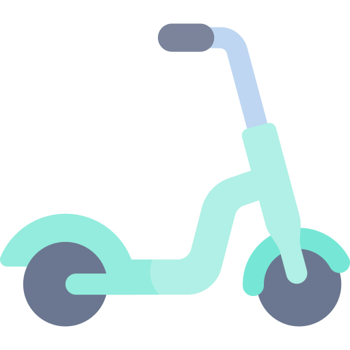 scooter elettrico Kawaii Flat icona