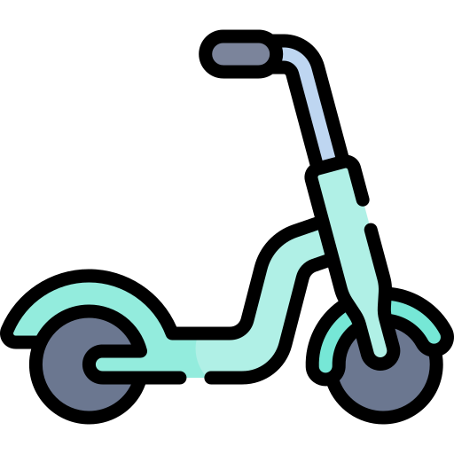 scooter eletrica Kawaii Lineal color Ícone