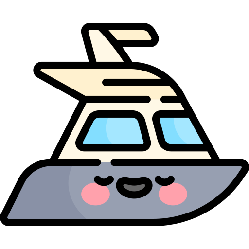yacht Kawaii Lineal color icon