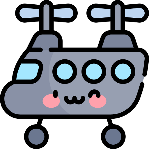elicottero Kawaii Lineal color icona