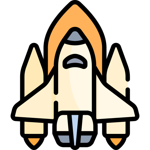 Space shuttle Kawaii Lineal color icon