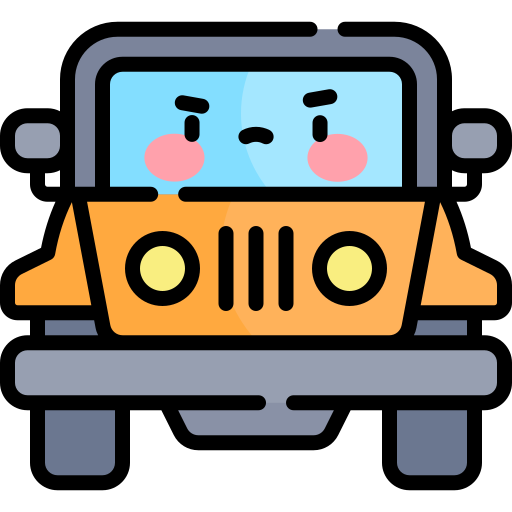 jeep Kawaii Lineal color icoon