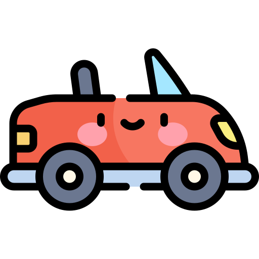 Convertible car Kawaii Lineal color icon