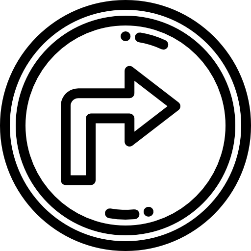 右折 Detailed Rounded Lineal icon