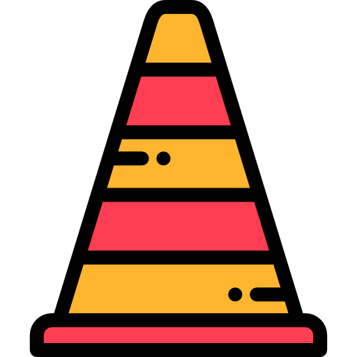 Traffic cone Detailed Rounded Lineal color icon