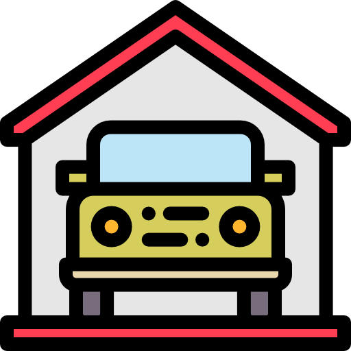 garage Detailed Rounded Lineal color icon