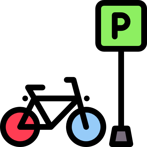 estacionamiento de bicicletas Detailed Rounded Lineal color icono