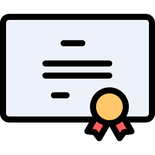 certyfikat Detailed Rounded Lineal color ikona
