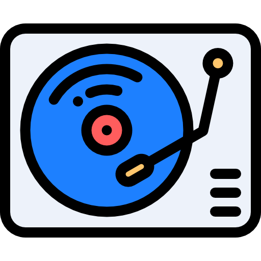 Record player Detailed Rounded Lineal color icon