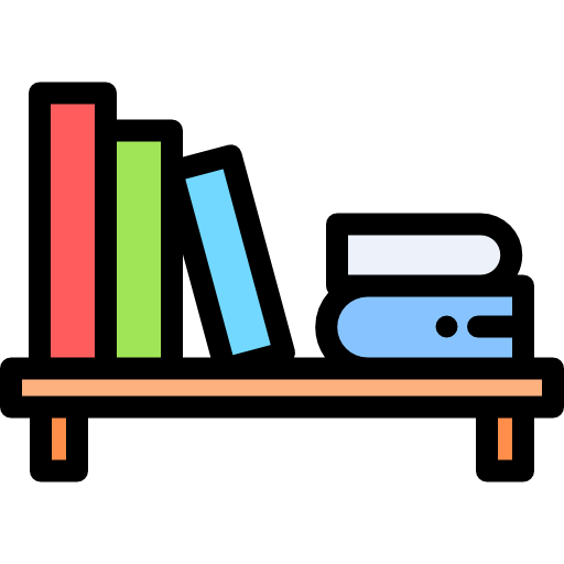 Book shelf Detailed Rounded Lineal color icon