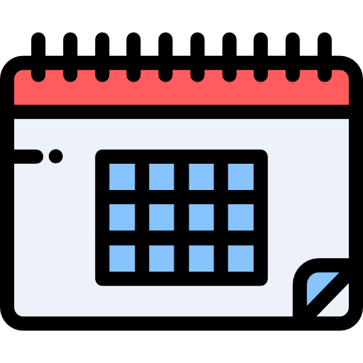 kalendarz Detailed Rounded Lineal color ikona
