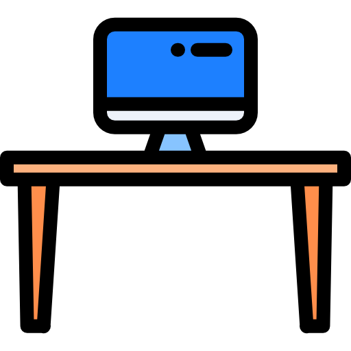 Desk Detailed Rounded Lineal color icon