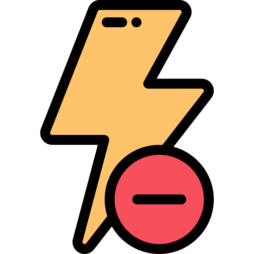 Flash off Detailed Rounded Lineal color icon