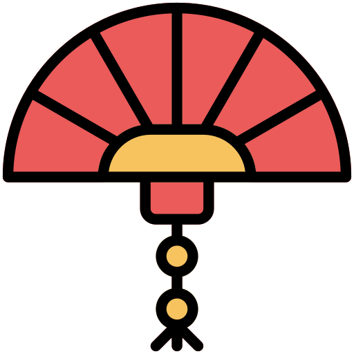 Paper fan Generic Outline Color icon
