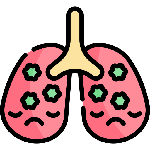 Lungs Kawaii Lineal color icon