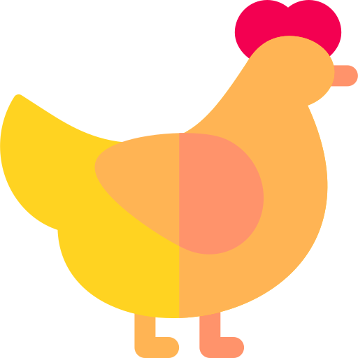poule Basic Rounded Flat Icône