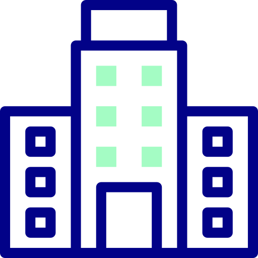 建物 Detailed Mixed Lineal color icon