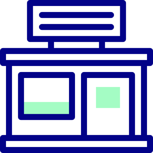 ショッピングセンター Detailed Mixed Lineal color icon