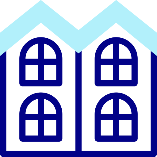 casa adosada Detailed Mixed Lineal color icono