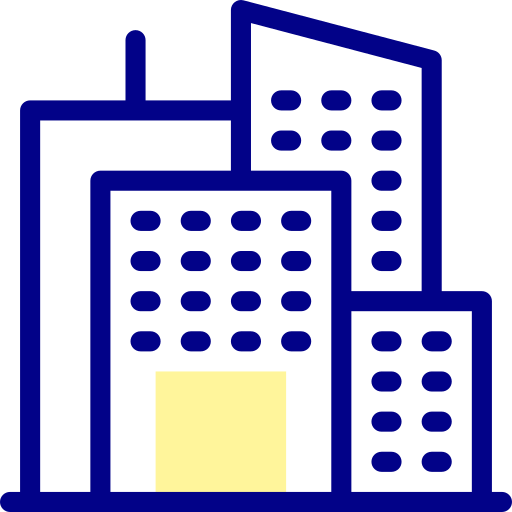 Buildings Detailed Mixed Lineal color icon