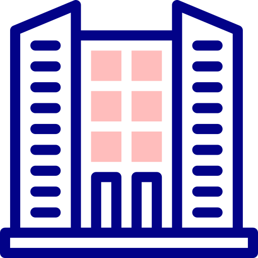 Skyscraper Detailed Mixed Lineal color icon