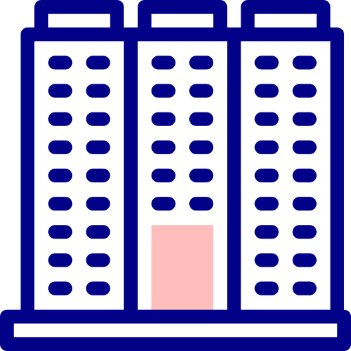 edificio Detailed Mixed Lineal color icona
