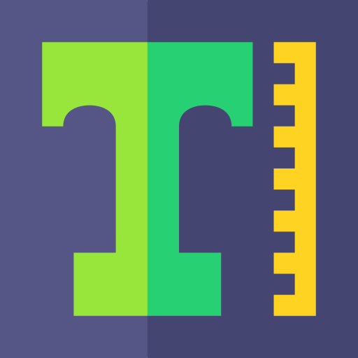 lettergrootte Basic Straight Flat icoon