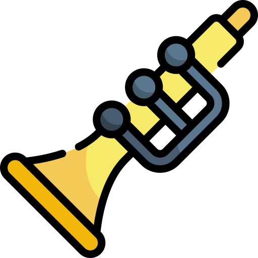 clarinete Kawaii Lineal color icono