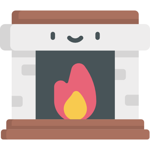 Fireplace Kawaii Flat icon