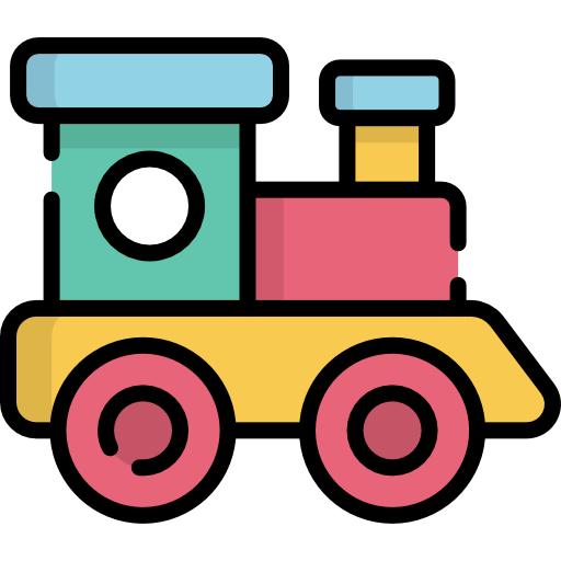 Toy train Kawaii Lineal color icon