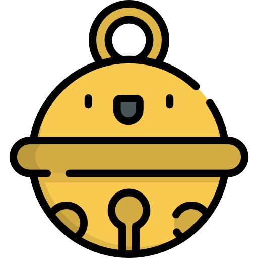 campana di tintinnio Kawaii Lineal color icona