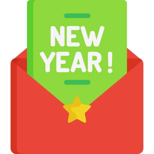 tarjeta de año nuevo Special Flat icono