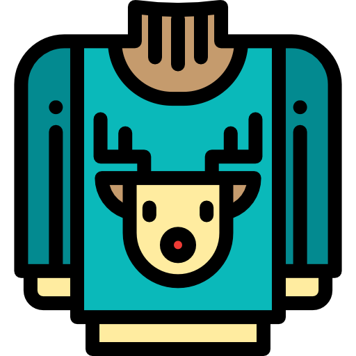 Świąteczny sweter Detailed Rounded Lineal color ikona