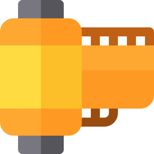 Film roll Basic Rounded Flat icon