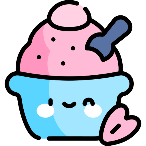 kakigori Kawaii Lineal color icono