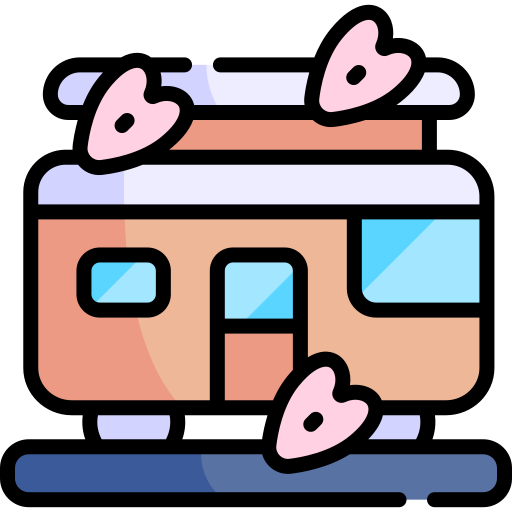 Train Kawaii Lineal color icon