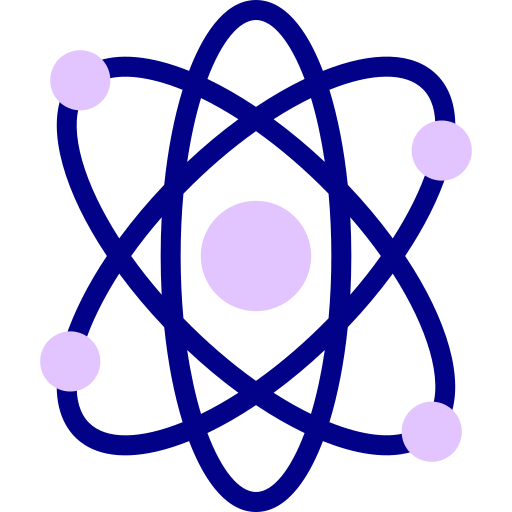 Atom Detailed Mixed Lineal color icon