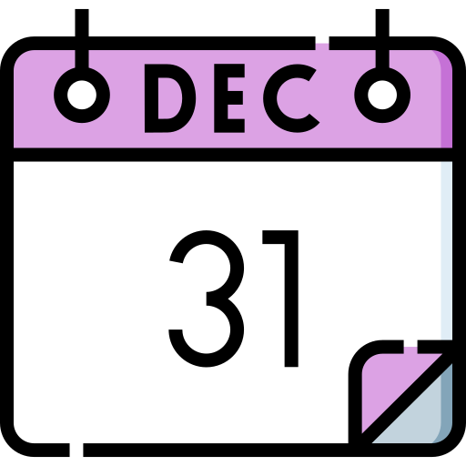 12月 Detailed Straight Lineal color icon