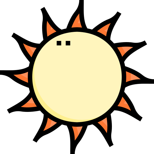 Sun Detailed Straight Lineal color icon