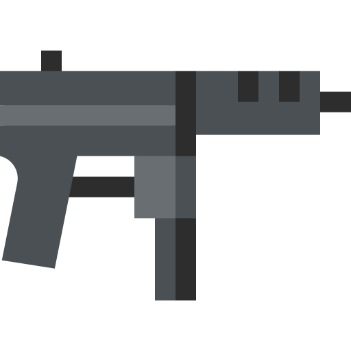 machinegeweer Basic Straight Flat icoon