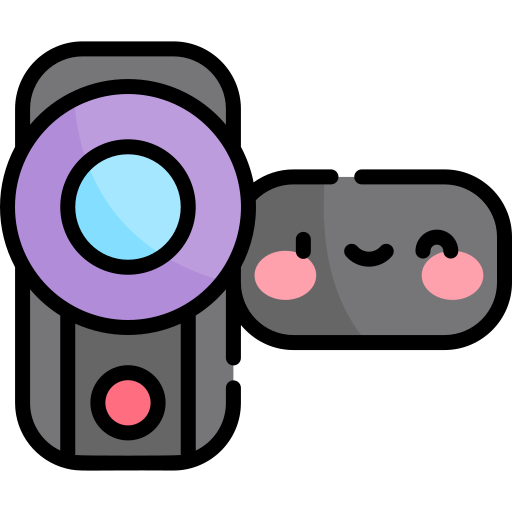 Video camera Kawaii Lineal color icon