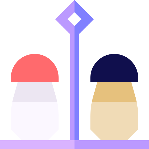 Salt and pepper Basic Straight Flat icon