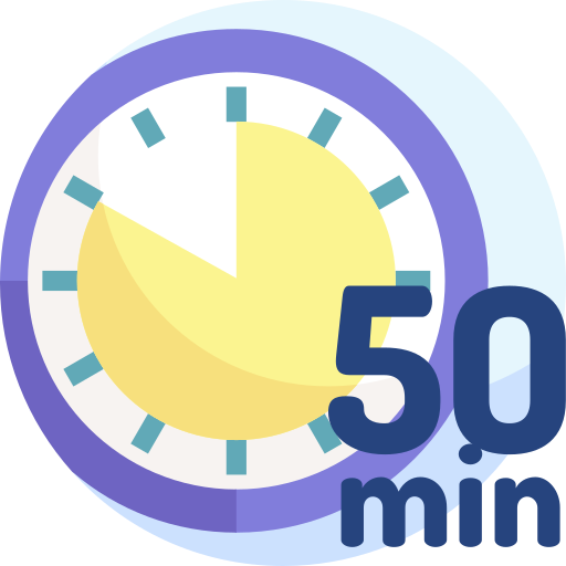 50 minutes Detailed Flat Circular Flat icon