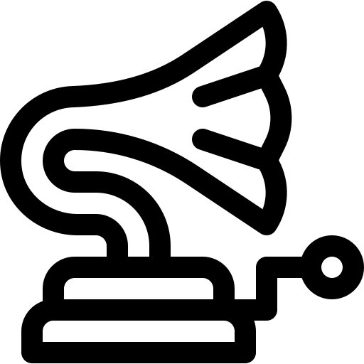 grammofoon Basic Rounded Lineal icoon