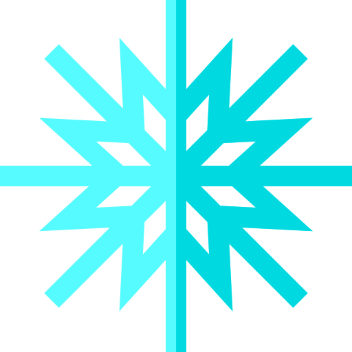 sneeuwvlok Basic Straight Flat icoon