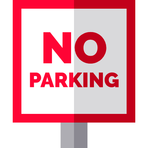 Парковка запрещена Basic Straight Flat иконка